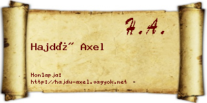 Hajdú Axel névjegykártya